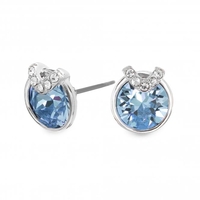 Jon Richard Radiance Collection Silver Plated Mini Pave Blue Stud Earrings