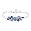 Jon Richard Radiance Collection Silver Plated Pearl & Purple Pear Drop Bracelet