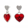 Jon Richard Radiance Collection Silver Plated Red Dancing Heart Drop Earrings