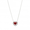 Jon Richard Radiance Collection Silver Plated Red Dancing Heart Pendant Necklace