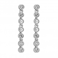 Jon Richard Radiance Collection Silver Plated Tennis Crystal Drop Earrings