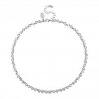 Jon Richard Radiance Collection Silver Plated Tennis Crystal Necklace