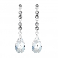 Jon Richard Radiance Collection Silver Plated Tennis Pear Drop Earrings