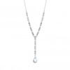 Jon Richard Radiance Collection Silver Plated Tennis Pear Y Drop Necklace