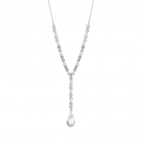 Jon Richard Radiance Collection Silver Plated Tennis Pear Y Drop Necklace