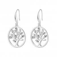 Jon Richard Radiance Collection Silver Plated Tree of Love Crystal Earrings