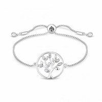 Jon Richard Radiance Collection Silver Plated Tree of Love Crystal Toggle Bracelet