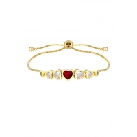 Jon Richard Red Heart Cubic Zirconia Toggle Bracelet