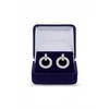 Jon Richard Rhodium Baguette Stone Cubic Zirconia Earrings