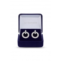 Jon Richard Rhodium Baguette Stone Cubic Zirconia Earrings