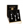 Jon Richard Rhodium Cubic Zirconia And Pearl Set - Gift Boxed