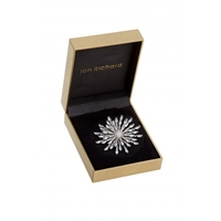 Jon Richard Rhodium Cubic Zirconia Starburst Brooch - Gift Boxed