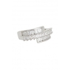 Jon Richard Rhodium Plate Cubic Zirconia Baguette And Pave Ring