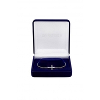 Jon Richard Rhodium Plate Cubic Zirconia Cross Toggle