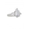 Jon Richard Rhodium Plated Cubic Zirconia Pear Ring