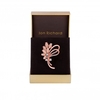 Jon Richard Rose Gold Cat Eye Leaf Brooch - Gift Boxed