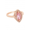 Jon Richard Rose Gold Plated Pink Marquisse Cubic Zirconia Ring