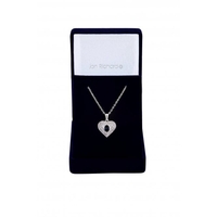 Jon Richard Silver Plated amd Blue Cubic Zirconia Heart Pendant Necklace - Gift Boxed