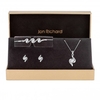 Jon Richard Silver Plated Crystal And Pave Trio Set - Gift Boxed
