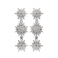Jon Richard Silver Plated Cubic Zirconia Celestial Drop Earrings