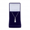 Jon Richard Silver Plated Cubic Zirconia Crystal Emerald Cut Pendant Necklace - Gift Boxed