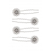 Jon Richard Silver Star Hair Pins - Pack of 4