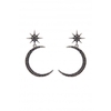 Jon Richard Star And Moon Black Statement Earrings
