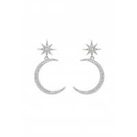Jon Richard Star And Moon Crystal Statement Earrings
