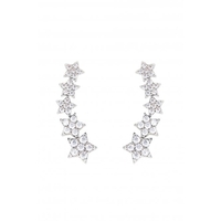Jon Richard Star Cubic Zirconia Climber Earrings