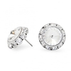 Large Silver Crystal Surround Stud Earring