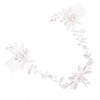 Lena Silver Crystal Fresh Water Pearl Double Hair Comb