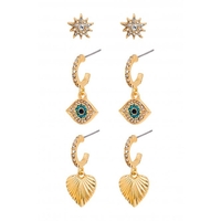 Lipsy Evil Eye Earrings - Pack of 3