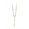 Lipsy Floral Two Tone Y Drop Necklace