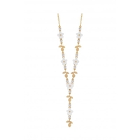 Lipsy Floral Two Tone Y Drop Necklace