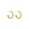 Lipsy Gold Cluster Pearl Hoop Earrings