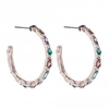 Lipsy Gold Crystal Mixed Stone Stone Set Large Hoop Earrings