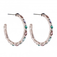 Lipsy Gold Crystal Mixed Stone Stone Set Large Hoop Earrings