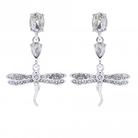 Lipsy Gold Crystal Multi Stone Dragonfly Drop Earrings