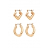 Lipsy Gold Fluid Hoop Earrings - Pack of 2