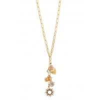 Lipsy Gold Multi Starburst Cluster Necklace