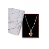 Lipsy Gold Paperlink Pearl And Crystal Charm T-Bar Necklace - Gift Boxed