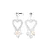 Lipsy Gold Pearl Forward Facing Heart Earrings