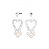 Lipsy Gold Pearl Forward Facing Heart Earrings