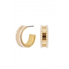 Lipsy Gold Polished Pearl Hoop Earrings