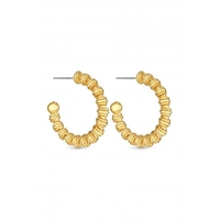 Lipsy Gold Textured Hoop Earrings