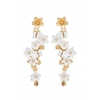 Lipsy Gold Two Tone Floral Long Drop Earrings