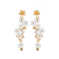 Lipsy Gold Two Tone Floral Long Drop Earrings