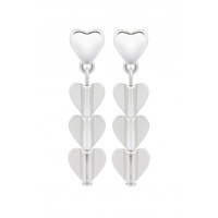 Lipsy Polished Silver Heart Drop Earrings