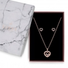 Lipsy Rose Gold Crystal Besel Charm Heart Shaker Necklace - Gift Boxed