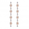 Lipsy Rose Gold Crystal Floral Linear Drop Earring